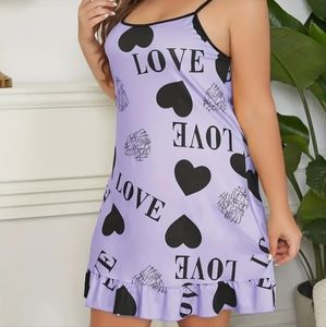 Violet Heart & Love Cami Nightdress Ruffled Hem NIP